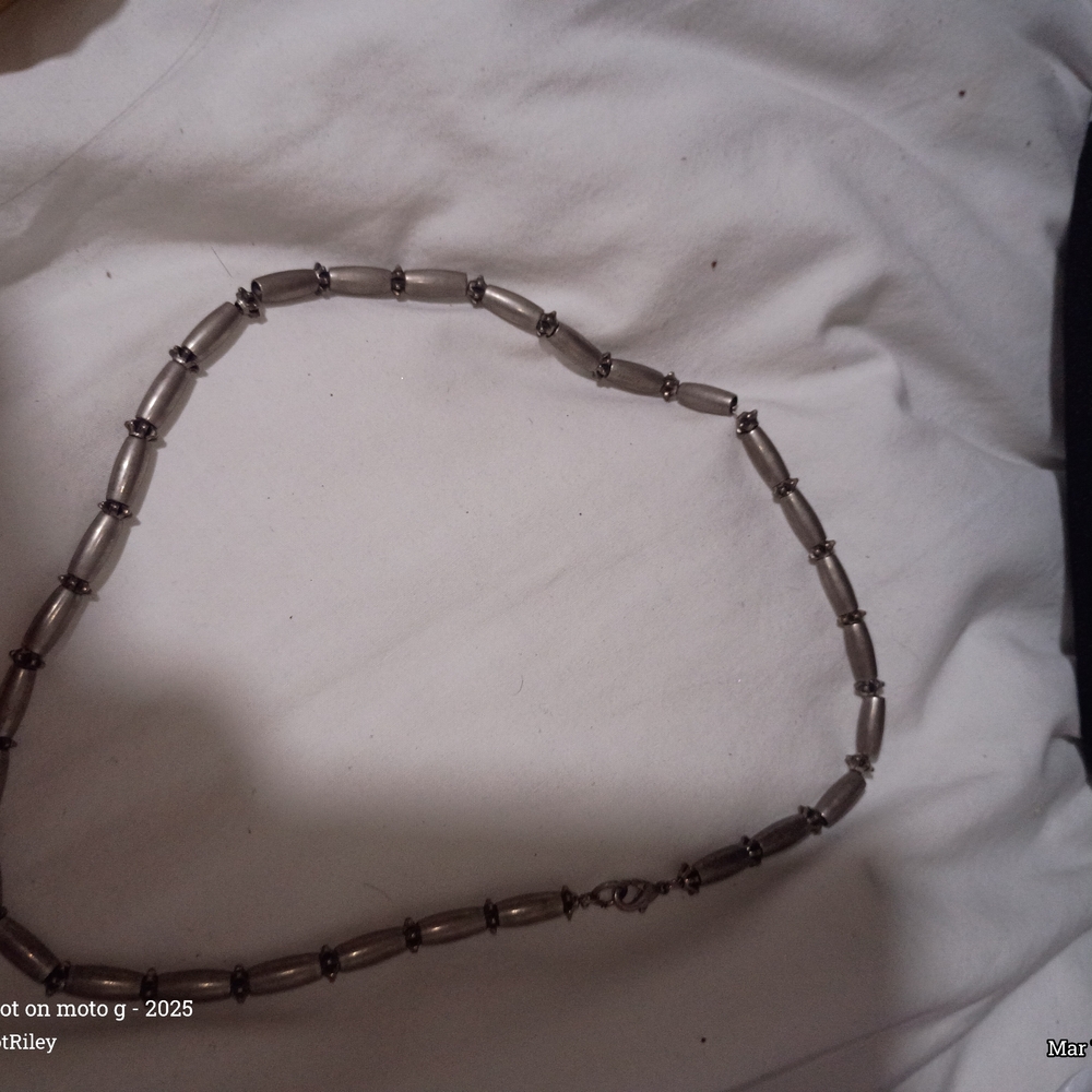 Elegant Silver Beaded Necklace